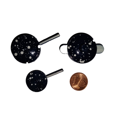 3er Set Kochtöpfe mit Deckel blau, weiß gepunktet - 3