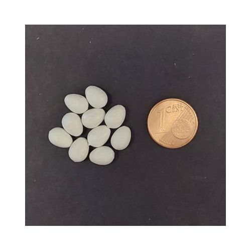 10er Set Eier 5 x 8 mm weiß (1:8)