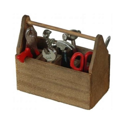 Werkzeugkiste 4,5 cm braun mit 8er Set Werkzeug