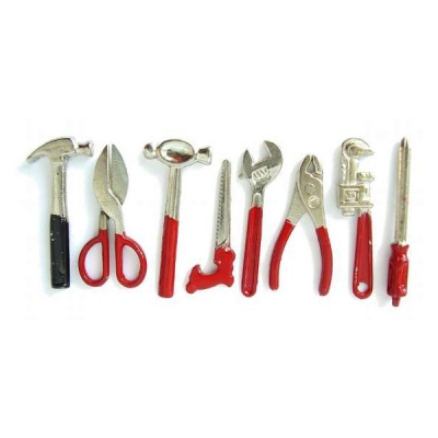 Werkzeugkiste 4,5 cm braun mit 8er Set Werkzeug - 3