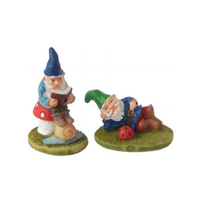 2er Set ruhende Gartenzwerge 3cm