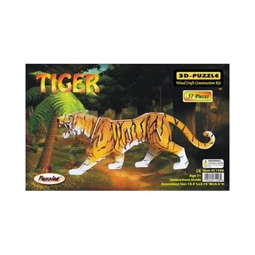 Farbiger Holzbausatz Tiger - 3D Puzzle