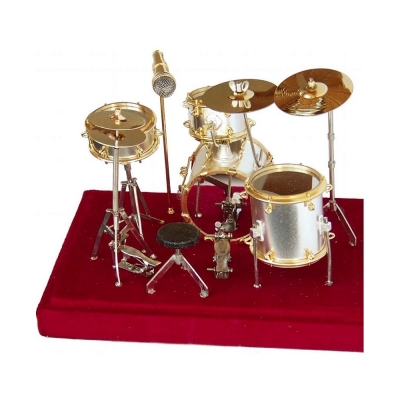 Schlagzeug Schlagzeug Körper matt Silber mit Gold-Rand Höhe ca. 10 cm