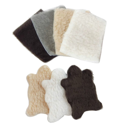 Teppich aus Kunstfell in Beige 10 x 15 cm  Rechteckig