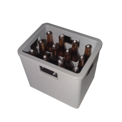 Getränkekiste grau gefüllt mit 12 Bierflaschen - 3