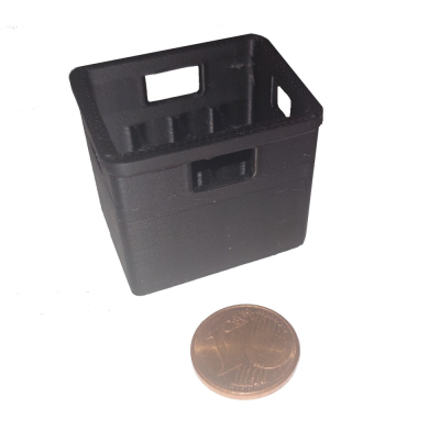 Getränkekiste schwarz gefüllt mit 12 Bierflaschen - 4