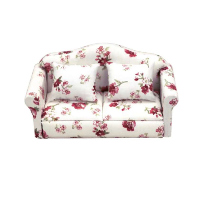 Sofa geblümt gestreift mit 2 Kissen