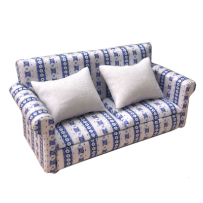 Sofa blau / weiß gestreift mit 2 Kissen