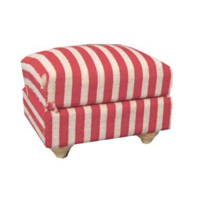 Sofahocker rot / weiß gestreift