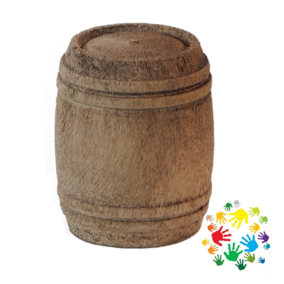 Holzfass mit 4 Ringen 3 cm