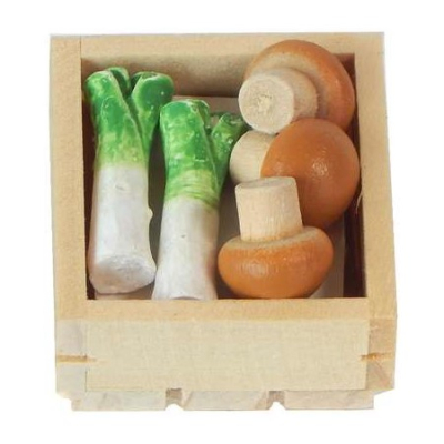 flache Gemüsekiste 3 cm mit Pilzen & Lauch