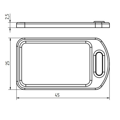 Kunststoff Küchen Schneidebrett 4,5x2,5 cm schwarzer Griff - 2