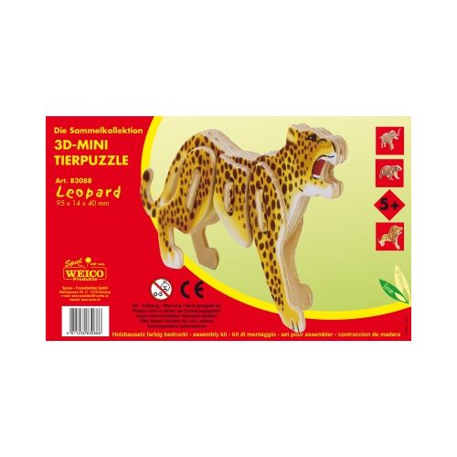 Farbiger Mini Holzbausatz Leopard - 3D Puzzle