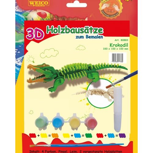 Holzbausatz zum bemalen - Krokodil - 3D Puzzle