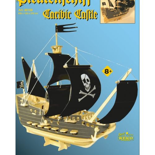 Holzbausatz Piratenschiff Caribic Castle- 3D Puzzle - 2
