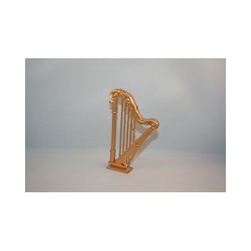 Puppenstube -  Gold Harfe 11 cm Kunststoff