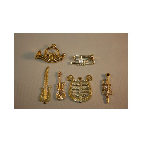 Gold Instrumente - Geige Horn Trompete Harfe E-Gitarre