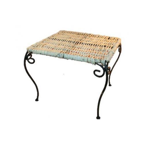 Gartentisch 15x15cm Eisen & Rattan