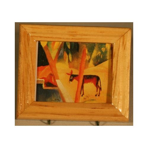 Bild gerahmt 3x4cm - Esel - Macke