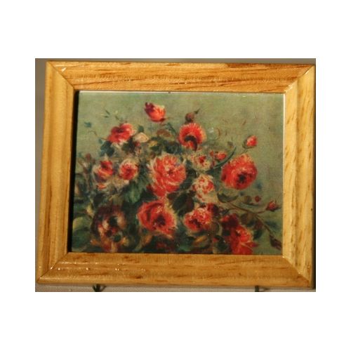 Bild gerahmt 4x5cm - Rote Rosen von Renoir