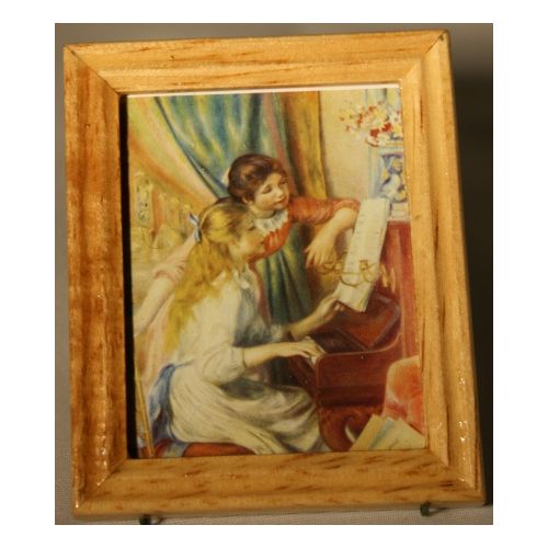 Bild gerahmt 4x5cm - Mädchen am Klavier von Renoir