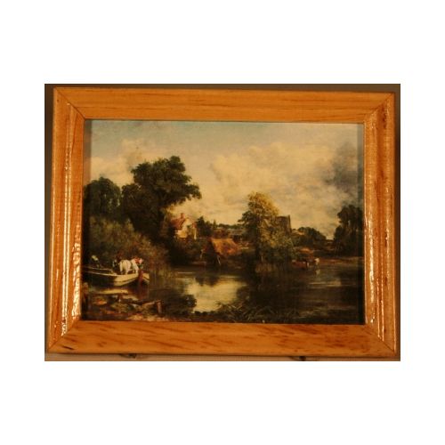 Bild gerahmt 7x5.5cm - Weisses Pferd von Constable