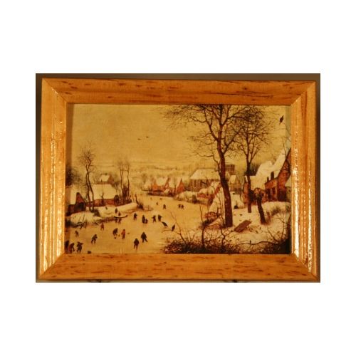 Bild gerahmt 7x5.5cm - Winterlandschaft von Pieter Brueghel