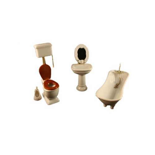 Porzellan Badezimmer Weiß 5-teilig