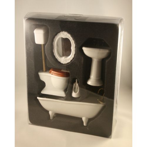 Porzellan Badezimmer Weiß 5-teilig - 2