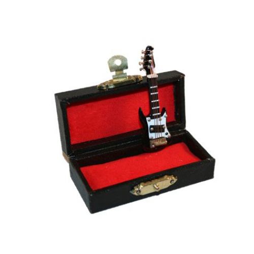 E-Gitarre mit Koffer - 6 cm schwarz