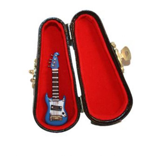 E-Gitarre 6cm blau mit Koffer