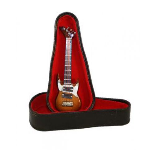 E-Gitarre 6cm braun mit Koffer