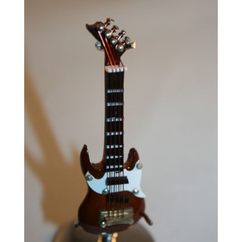 E-Gitarre 6cm braun mit Koffer - 2