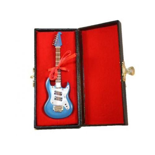 E-Gitarre 12cm blau mit Koffer