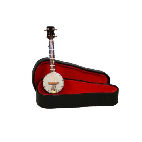 Banjo 7cm weiss / braun mit Koffer 1:12