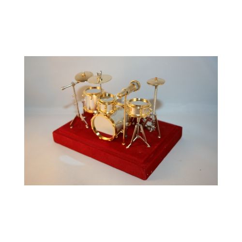 Schlagzeug  12x10cm  Körper mat Silber mit Gold-Rand - 5