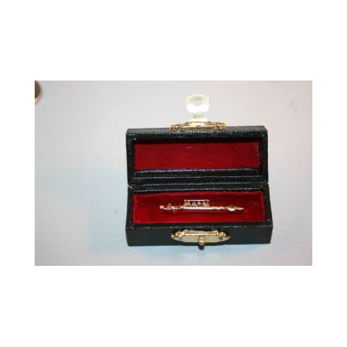 Querflöte gold mit Koffer - 4cm 1:15