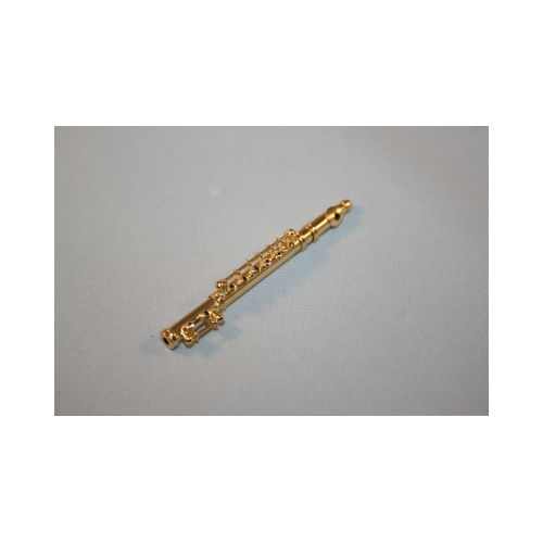 Querflöte aus Metall - Gold 6cm 1:12 mit Koffer - 2