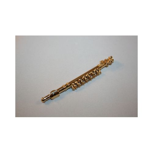 Querflöte aus Metall - Gold 8cm 1:8 mit Koffer - 2