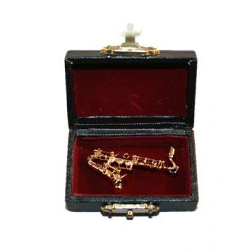 Saxophon aus Messing 4 cm mit Koffer