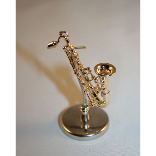 Saxophon aus Messing 4 cm mit Koffer - 2