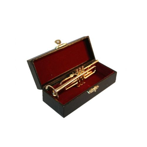 Gold Blasinstrument aus Messing Trompete 5 cm mit Koffer