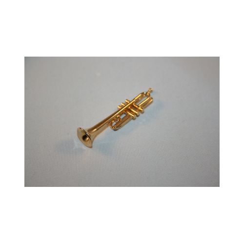 Gold Blasinstrument aus Messing Trompete 5 cm mit Koffer - 2