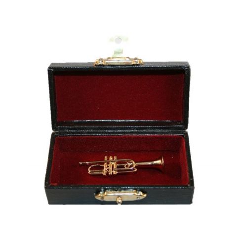Gold Blasinstrument aus Messing Trompete 6,5cm mit Koffer