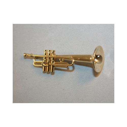 Gold Blasinstrument aus Messing Trompete 6,5cm mit Koffer - 2