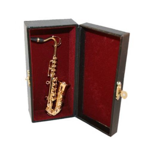 Tenorsaxophon - Saxophon aus Messing 1:8 - 13cm mit Koffer