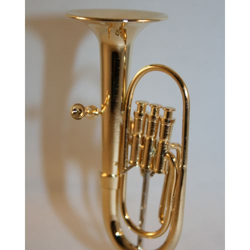 Gold Blasinstrument aus Metall Bariton (Euphonium) 1:10 mit Koffer - 2