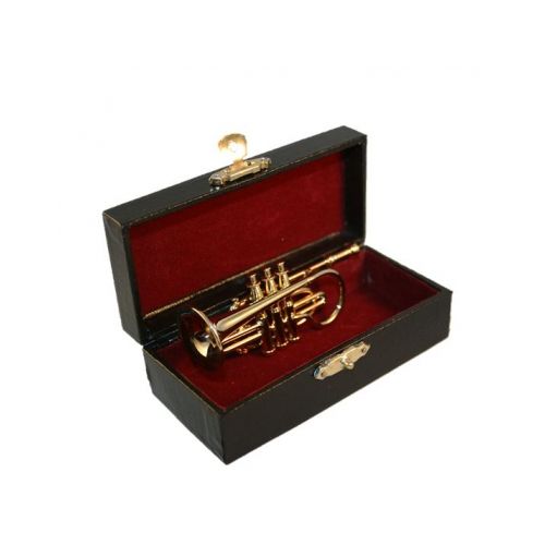 Gold Blasinstrument aus Messing Cornett - Trompete 1:5 mit Koffer
