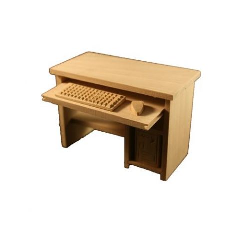 PC Tisch Computertisch Holz natur 1:12