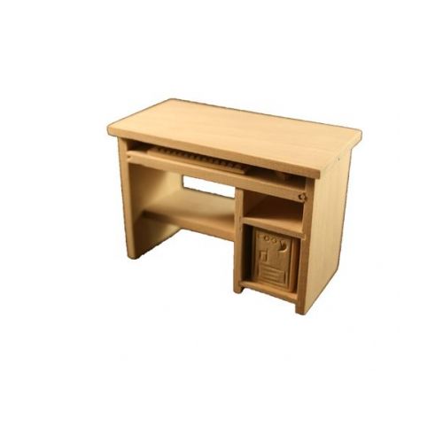PC Tisch Computertisch Holz natur 1:12 - 2